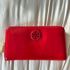 Tory Burch Cherry Red Patent Leather Wallet